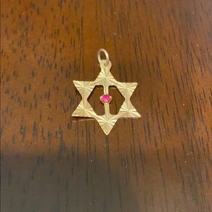 Vintage 14k Star of David with ruby